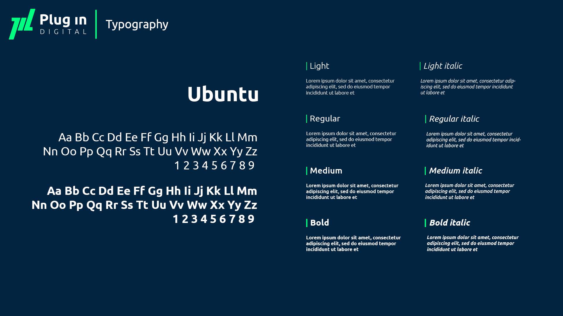 Plug in digital font